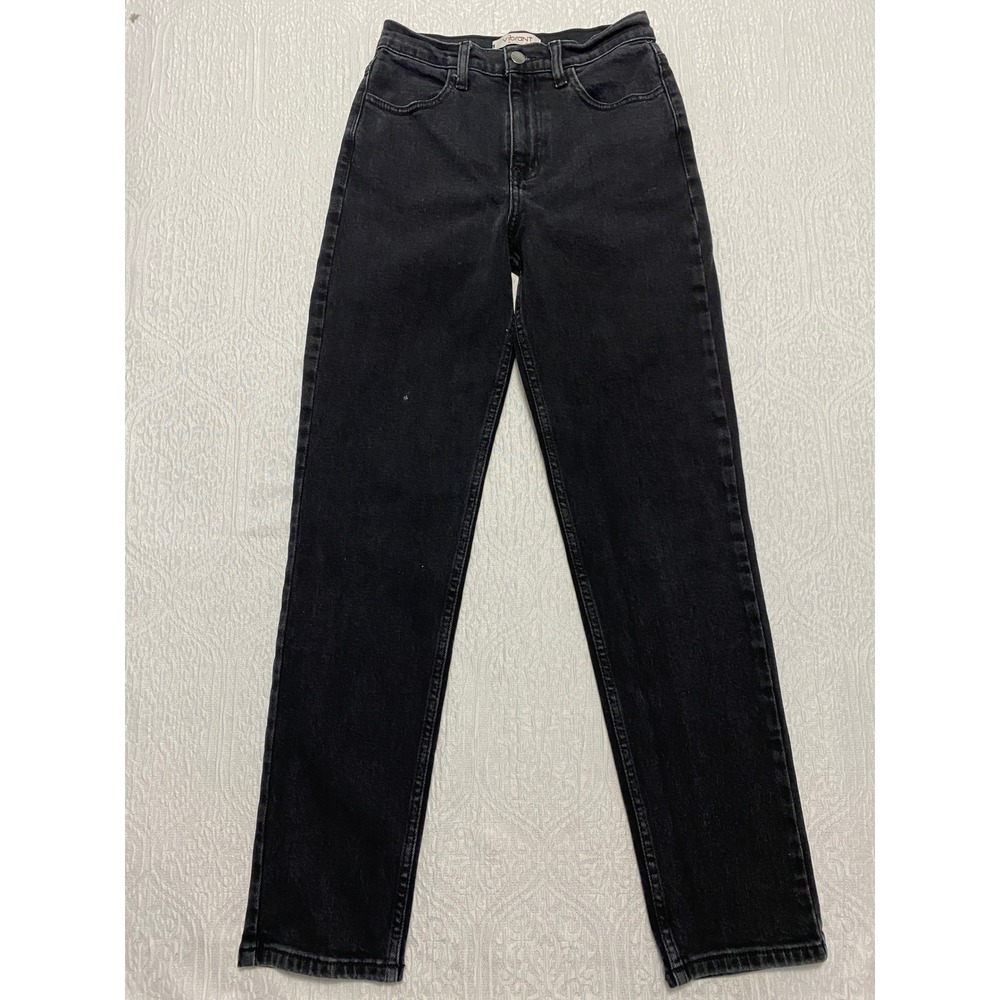 Vibrant Miu Black‎ Wash Denim Jeans Womens Size 3 W25 High Rise Straight Leg